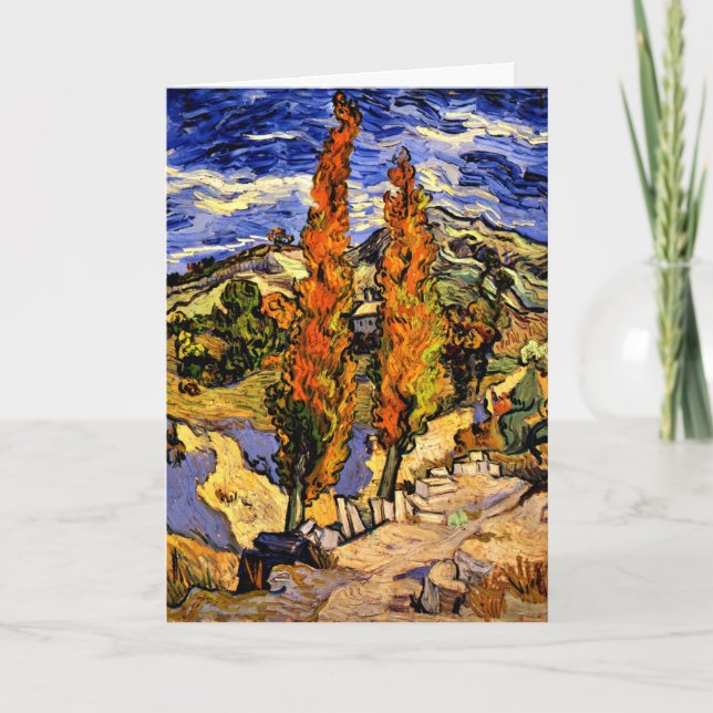 Van Gogh - Two Poplars on a Hill, 1889 Card (Front)