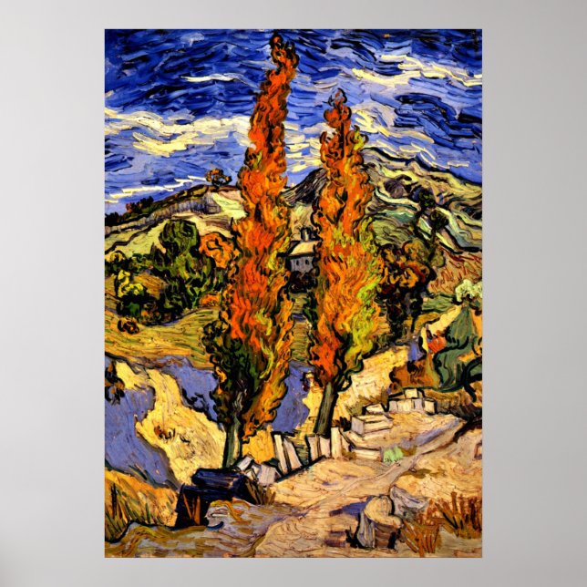 Van Gogh - Two Poplars on a Hill - 1889 Poster (Front)
