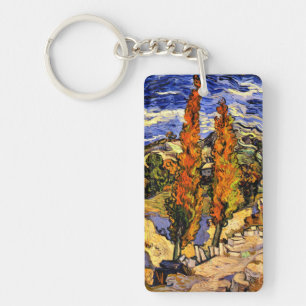 Van Gogh - Two Poplars on a Hill Key Ring