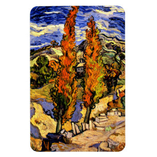 Van Gogh - Two Poplars on a Hill Magnet
