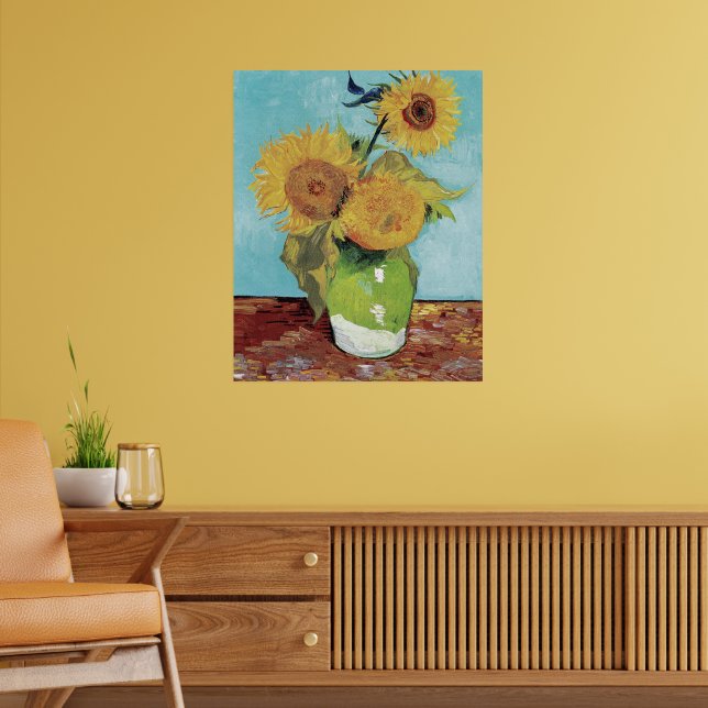 Van Gogh Two Sunflowers Original Art Masterpiece  Poster (Living Room 2)