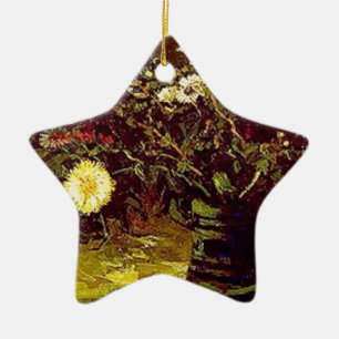 Van Gogh Vase Blossoms Flowers Vintage Painting Ceramic Tree Decoration