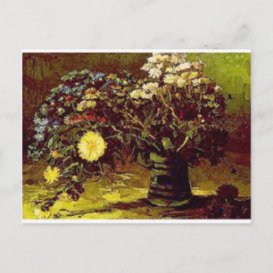 Van Gogh Vase Blossoms Flowers Vintage Painting Postcard
