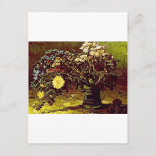 Van Gogh Vase Blossoms Flowers Vintage Painting Postcard