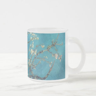 Van Gogh Vase Flowers Blossoms Peace Love Art Frosted Glass Coffee Mug