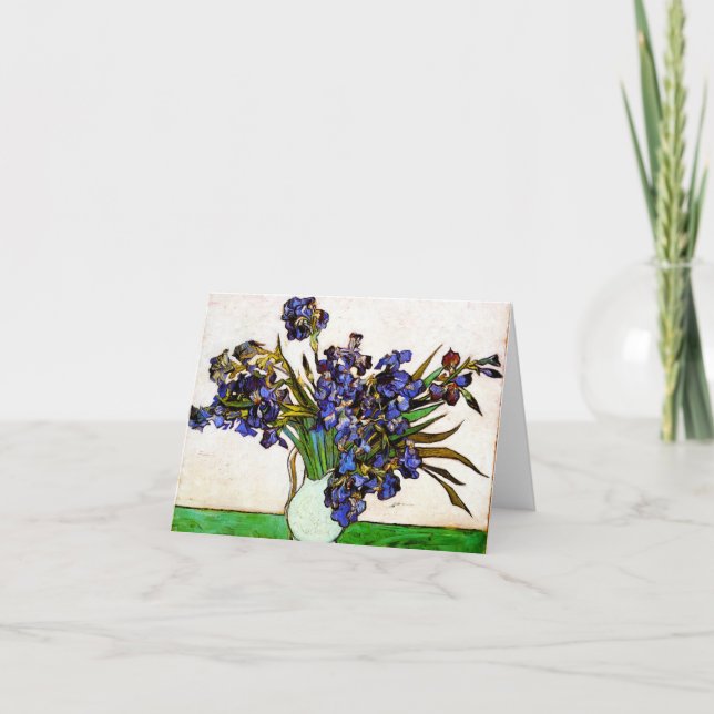 Van Gogh Vase of Irises Note Card (Front)