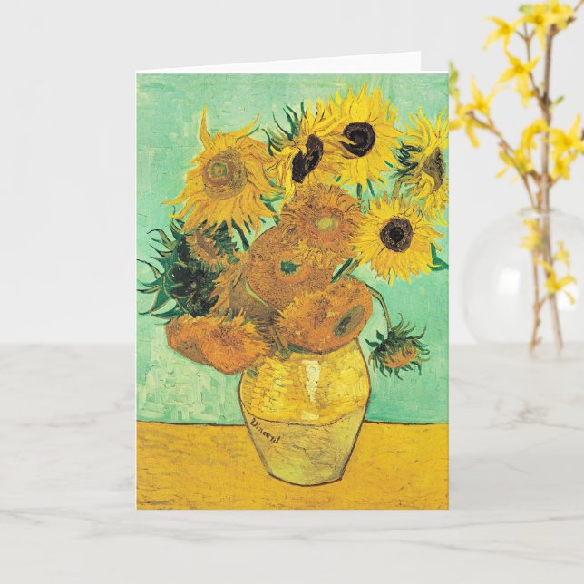 Van Gogh - Vase with 12 Sunflowers Card (Yellow Flower)