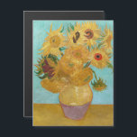 Van Gogh - Vase with 12 Sunflowers Magnetic Card<br><div class="desc">Vase with Twelve Sunflowers / Vase avec douze tournesols - Vincent Van Gogh,  January 1889 - Sunflowers 1889 repetition of third version (F455)</div>