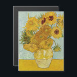 Van Gogh - Vase with 12 Sunflowers Magnetic Card<br><div class="desc">Vase with Twelve Sunflowers / Vase avec douze tournesols - Vincent Van Gogh,  August 1888 - Sunflowers 1888 third version (F456)</div>