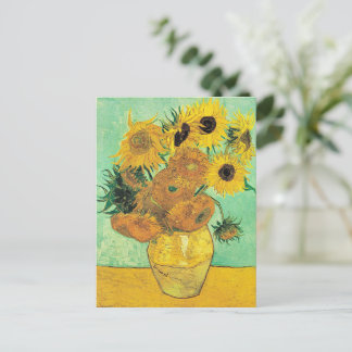 Van Gogh - Vase with 12 Sunflowers Postcard