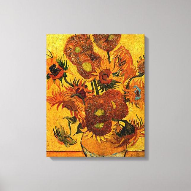 Van Gogh - Vase with 15 Sunflowers Canvas Print (Front)
