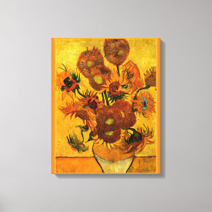 Van Gogh - Vase with 15 Sunflowers Canvas Print