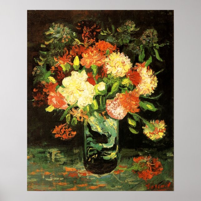 Van Gogh Vase with Carnations Poster (Front)