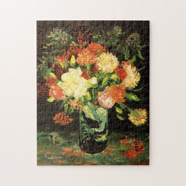 Van Gogh Vase with Carnations Puzzle (Vertical)