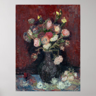 van Gogh Vase with Chinese Asters and Gladioli Poster