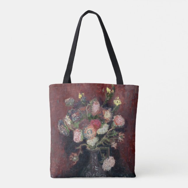 van Gogh Vase with Chinese Asters and Gladioli Tote Bag (Back)