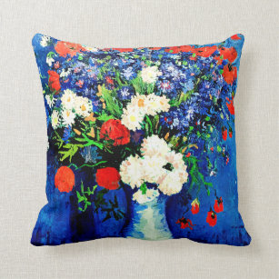 Van Gogh - Vase with Cornflowers and Poppies Cushion