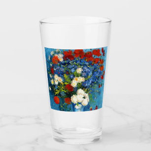 Van Gogh Vase with Cornflowers and Poppies Glass