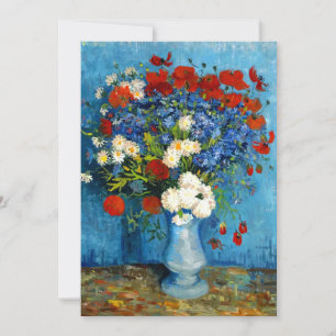 Van Gogh Vase with Cornflowers and Poppies Invitation