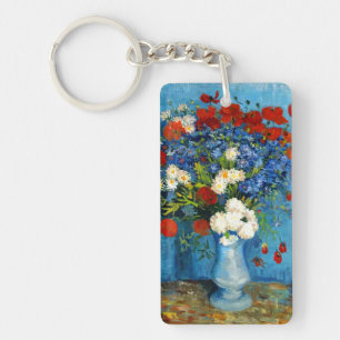 Van Gogh Vase with Cornflowers and Poppies Key Ring