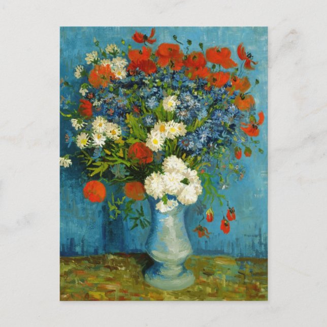 Van Gogh Vase with Cornflowers and Poppies Postcard (Front)