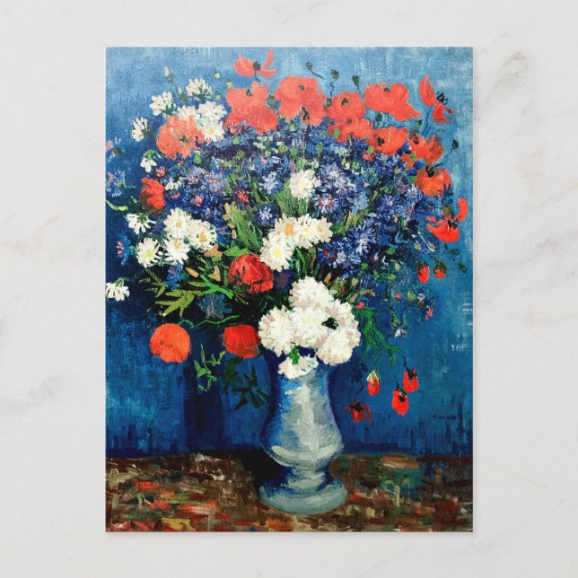 Van Gogh - Vase with Cornflowers and Poppies Postcard (Front)