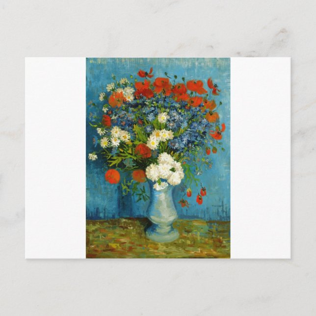Van Gogh Vase with Cornflowers and Poppies Postcard (Front)