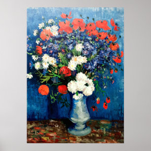 Van Gogh - Vase with Cornflowers and Poppies Poster