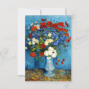 Van Gogh Vase with Cornflowers and Poppies RSVP Card