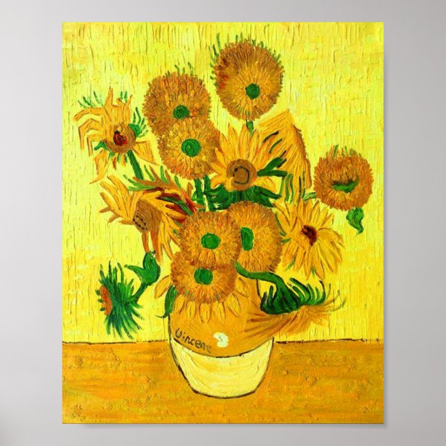  Van Gogh Vase with Fifteen Sunflowers Poster (Front)