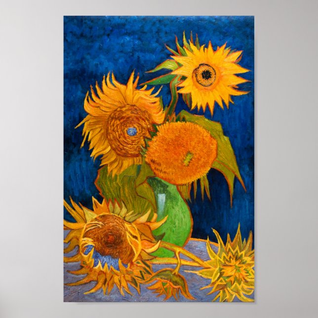 Van Gogh Vase with Five Sunflowers Poster (Front)