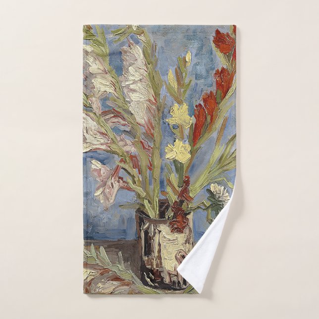 Van Gogh Vase with Gladioli and China Asters  Hand Towel (Hand Towel)