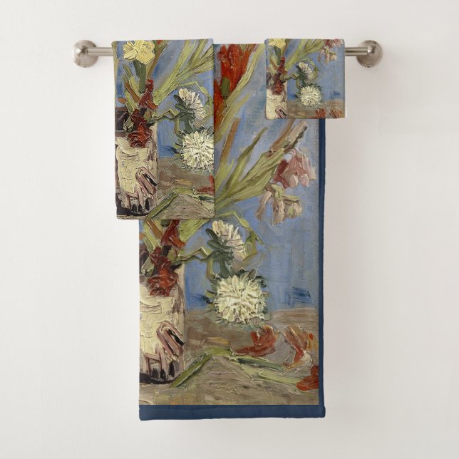 Van Gogh Vase with Gladioli and Chinese Asters Bat Bath Towel Set (Insitu)