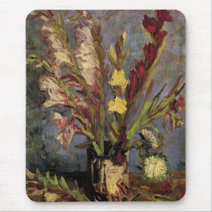 Van Gogh Vase with Gladioli, Vintage Fine Art Mouse Mat