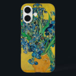 Van Gogh Vase with Irises Classic Impressionism iPhone 16 Case<br><div class="desc">Van Gogh Vase with Irises - this flower flora painting shows a vase with Iris against a yellow background by Vincent van Gogh,  1890. Van Gogh Museum,  Amsterdam.</div>