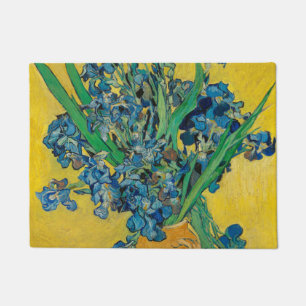 Van Gogh Vase with Irises Classic Impressionism Doormat