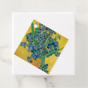 Van Gogh Vase with Irises Classic Impressionism Favour Tags
