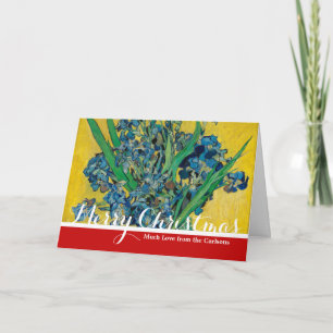 Van Gogh Vase with Irises Classic Impressionism Holiday Card