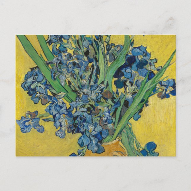 Van Gogh Vase with Irises Classic Impressionism Postcard (Front)