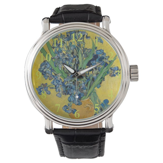 Van Gogh Vase with Irises Classic Impressionism Watch (Front)
