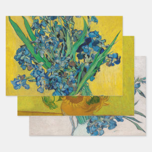 Van Gogh Vase with Irises Classic Impressionism Wrapping Paper Sheet