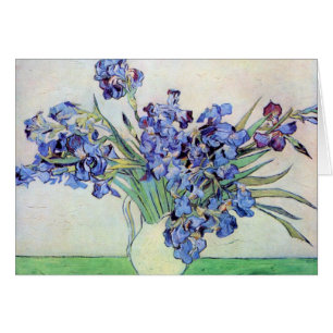 Van Gogh Vase with Irises, Vintage Floral Fine Art