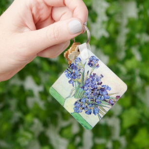 Van Gogh Vase with Irises, Vintage Floral Fine Art Key Ring