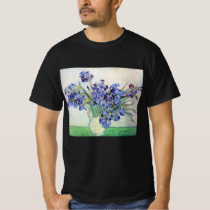 Van Gogh Vase with Irises, Vintage Floral Fine Art T-Shirt