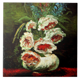 Van Gogh: Vase with Peonies Tile