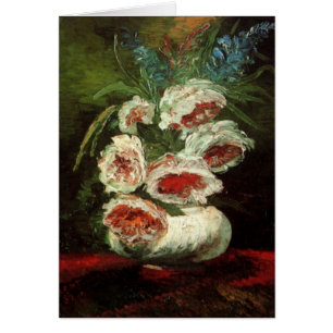Van Gogh Vase with Peonies, Vintage Fine Art