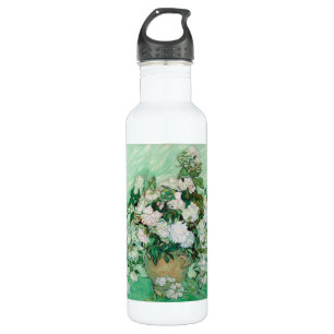 Van Gogh Vase with Pink Roses Vintage Floral Art 710 Ml Water Bottle