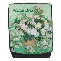 Van Gogh Vase with Pink Roses Vintage Floral Art