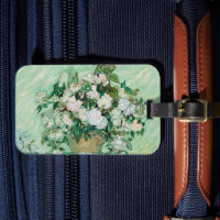 Van Gogh Vase with Pink Roses Vintage Floral Art