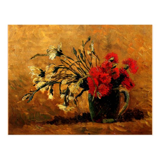 Van Gogh - Vase with Red and White Carnations Postcard